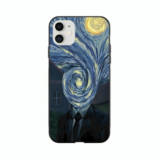 iPhone 12 mini case featuring 'Thoughts Full of Starry Sky' Artwork by Libaadah – premium artistic design with metal-glass finish