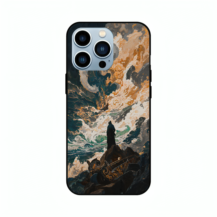 iPhone 12 Pro Max case featuring 'Above the Drowning Sea' Artwork by Libaadah – premium artistic design with metal-glass finish