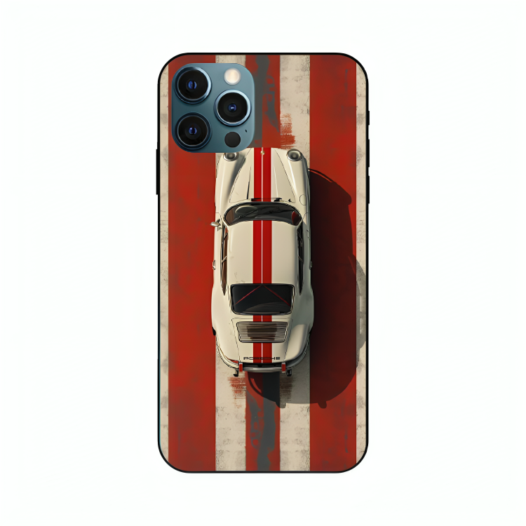 iPhone 12 Pro case featuring 'Red Stripes of Freedom' Artwork by Libaadah – premium artistic design with metal-glass finish