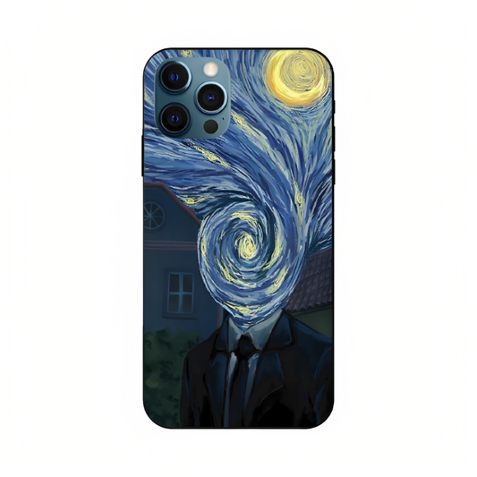iPhone 12 Pro case featuring 'Thoughts Full of Starry Sky' Artwork by Libaadah – premium artistic design with metal-glass finish