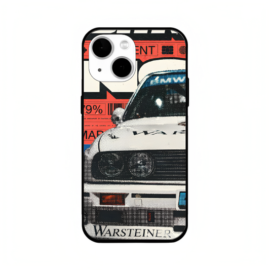 iPhone 13 mini case featuring 'Time Machine Without Time' Artwork by Libaadah – premium artistic design with metal-glass finish
