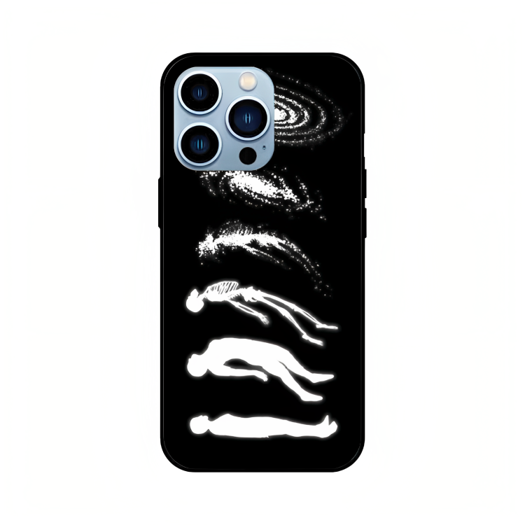 iPhone 13 Pro case featuring 'Stars Made of Endings' Artwork by Libaadah – premium artistic design with metal-glass finish