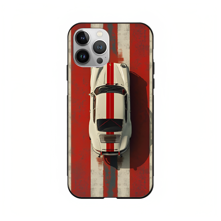 iPhone 14 Pro Max case featuring 'Red Stripes of Freedom' Artwork by Libaadah – premium artistic design with metal-glass finish