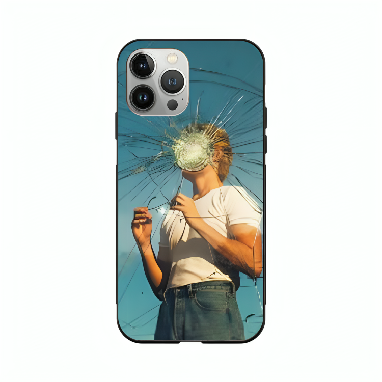 iPhone 14 Pro Max case featuring 'What' Artwork by Libaadah – premium artistic design with metal-glass finish