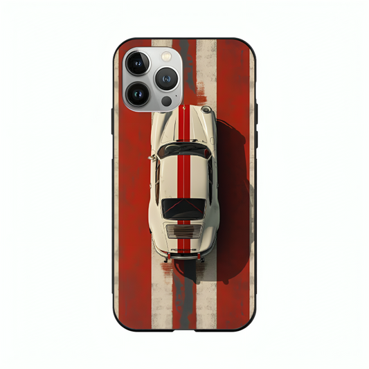 iPhone 14 Pro case featuring 'Red Stripes of Freedom' Artwork by Libaadah – premium artistic design with metal-glass finish