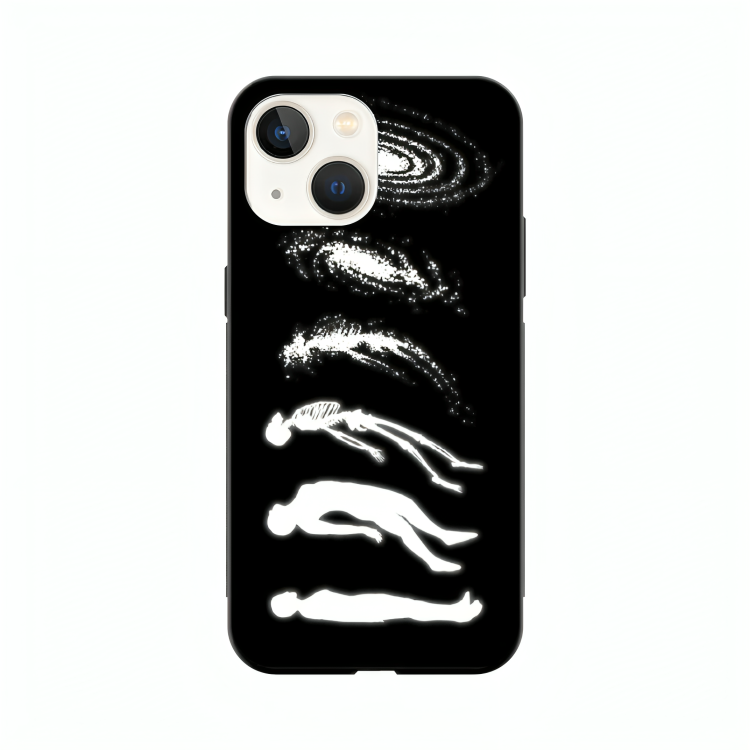 iPhone 14 case featuring 'Stars Made of Endings' Artwork by Libaadah – premium artistic design with metal-glass finish