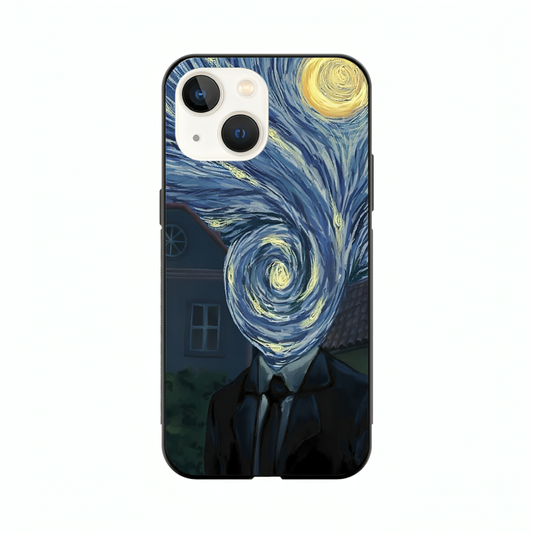 iPhone 15 Plus case featuring 'Thoughts Full of Starry Sky' Artwork by Libaadah – premium artistic design with metal-glass finish