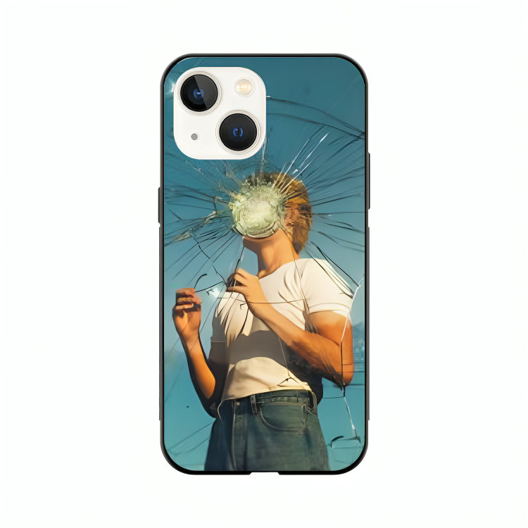 iPhone 15 Plus case featuring 'What' Artwork by Libaadah – premium artistic design with metal-glass finish