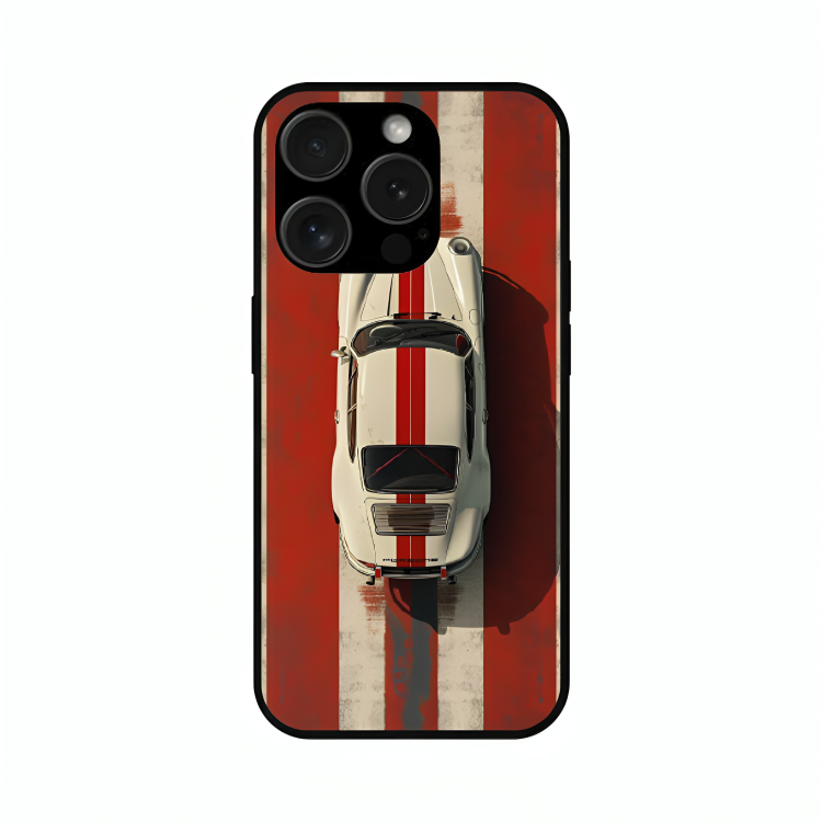iPhone 15 Pro Max case featuring 'Red Stripes of Freedom' Artwork by Libaadah – premium artistic design with metal-glass finish