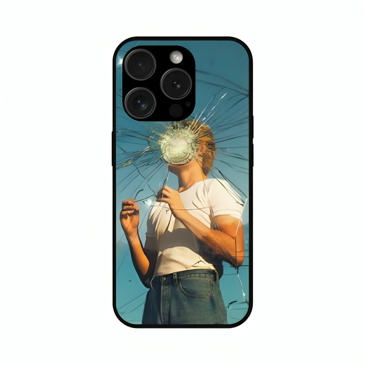 iPhone 15 Pro case featuring 'What' Artwork by Libaadah – premium artistic design with metal-glass finish