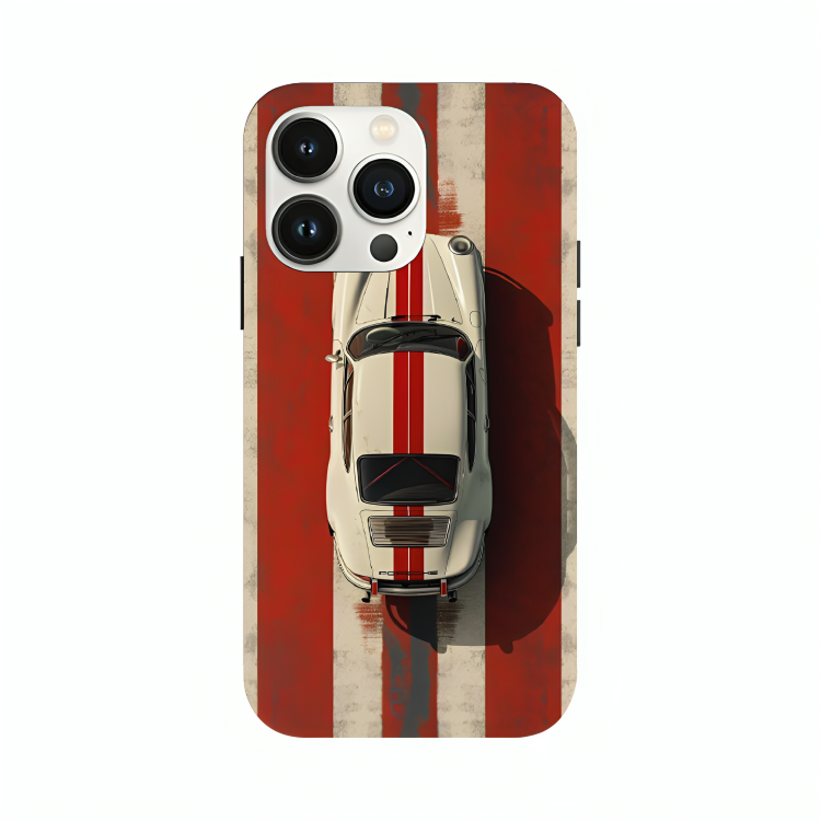 iPhone 16 Pro Max case featuring 'Red Stripes of Freedom' Artwork by Libaadah – premium artistic design with metal-glass finish