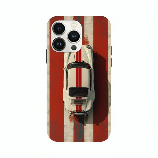 iPhone 16 Pro Max case featuring 'Red Stripes of Freedom' Artwork by Libaadah – premium artistic design with metal-glass finish