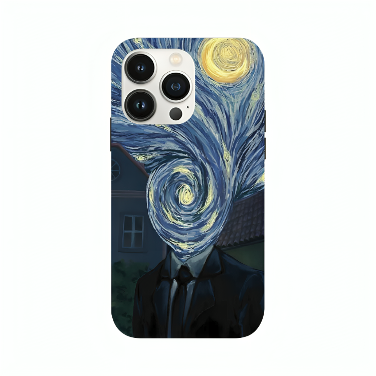 iPhone 16 Pro Max case featuring 'Thoughts Full of Starry Sky' Artwork by Libaadah – premium artistic design with metal-glass finish