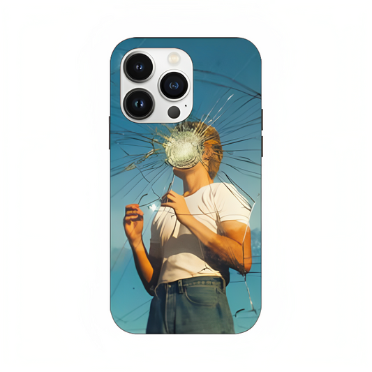 iPhone 16 Pro Max case featuring 'What' Artwork by Libaadah – premium artistic design with metal-glass finish