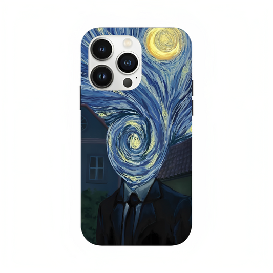 iPhone 16 Pro case featuring 'Thoughts Full of Starry Sky' Artwork by Libaadah – premium artistic design with metal-glass finish