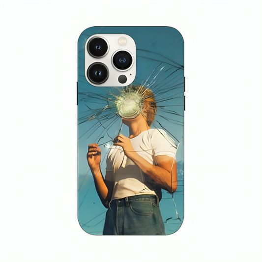 iPhone 16 Pro case featuring 'What's Left in Broken Glass' Artwork by Libaadah – premium artistic design with metal-glass finish